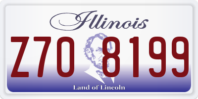 IL license plate Z708199