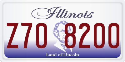 IL license plate Z708200