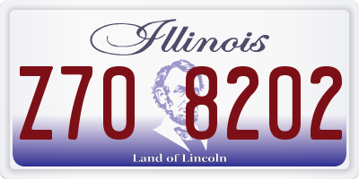 IL license plate Z708202