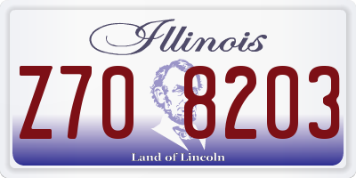 IL license plate Z708203
