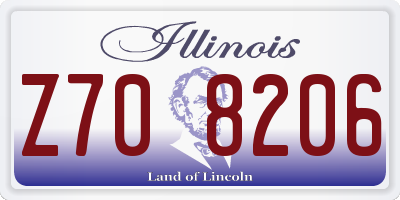 IL license plate Z708206