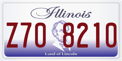 IL license plate Z708210