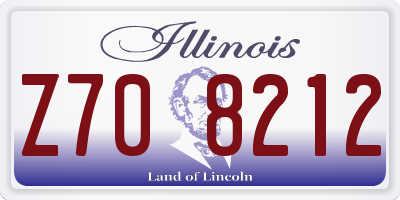 IL license plate Z708212