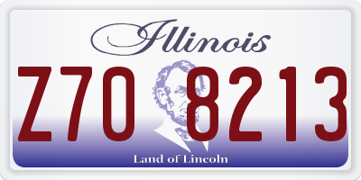 IL license plate Z708213