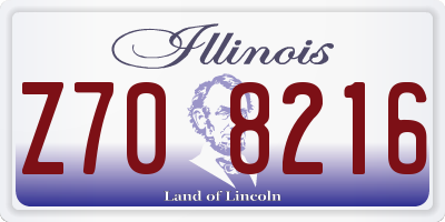 IL license plate Z708216