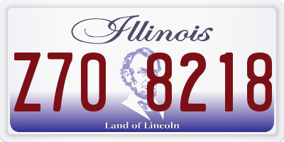 IL license plate Z708218