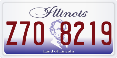 IL license plate Z708219