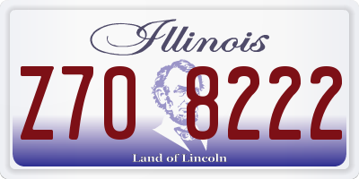 IL license plate Z708222