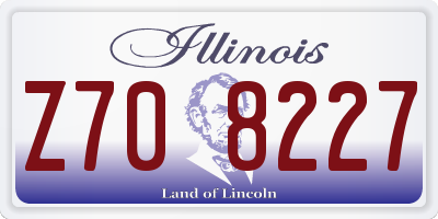 IL license plate Z708227