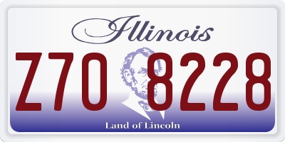 IL license plate Z708228