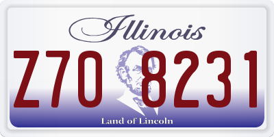 IL license plate Z708231