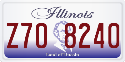 IL license plate Z708240