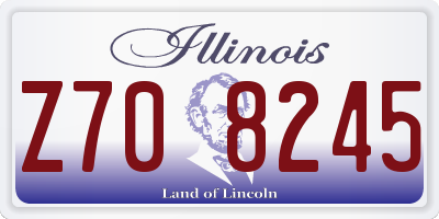 IL license plate Z708245