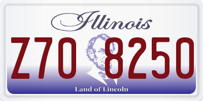 IL license plate Z708250