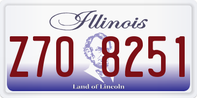IL license plate Z708251