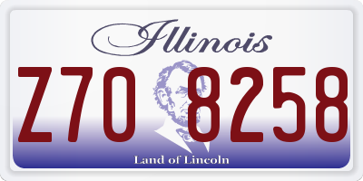 IL license plate Z708258