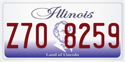 IL license plate Z708259