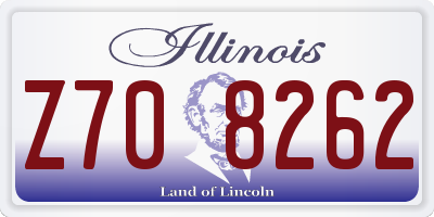 IL license plate Z708262