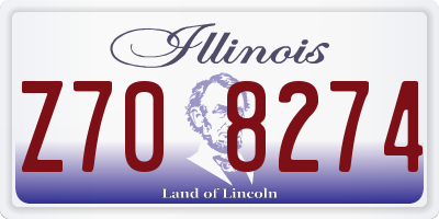 IL license plate Z708274