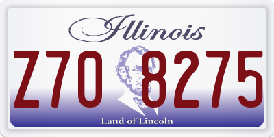 IL license plate Z708275