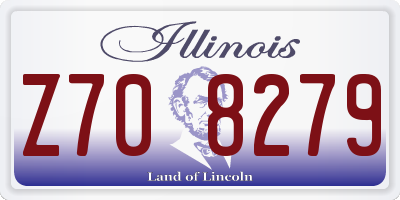IL license plate Z708279