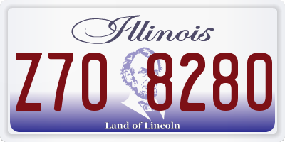 IL license plate Z708280