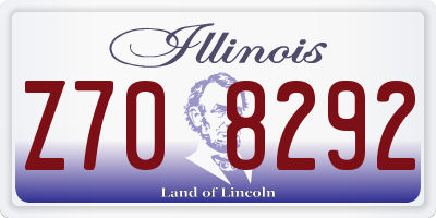 IL license plate Z708292