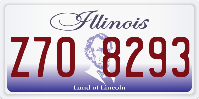 IL license plate Z708293