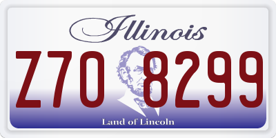 IL license plate Z708299