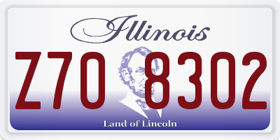 IL license plate Z708302