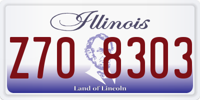 IL license plate Z708303