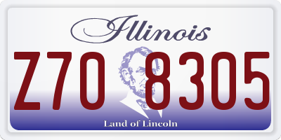 IL license plate Z708305