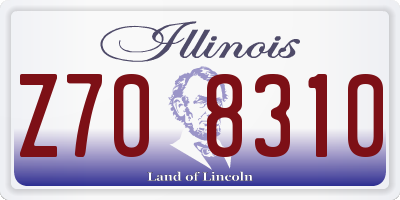 IL license plate Z708310