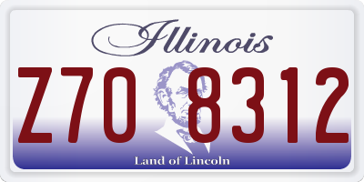 IL license plate Z708312