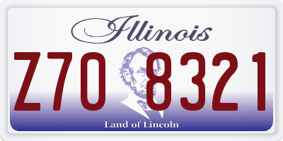IL license plate Z708321