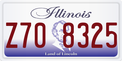 IL license plate Z708325