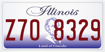 IL license plate Z708329