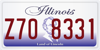 IL license plate Z708331