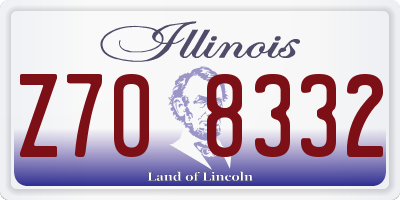 IL license plate Z708332