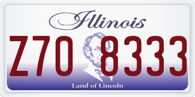 IL license plate Z708333