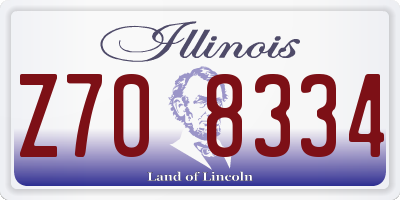 IL license plate Z708334