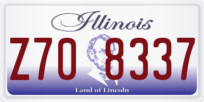 IL license plate Z708337