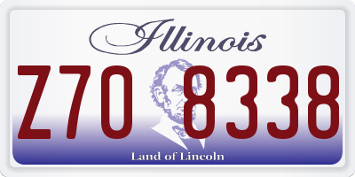 IL license plate Z708338