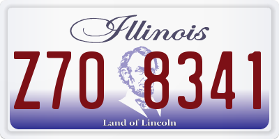 IL license plate Z708341