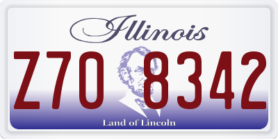 IL license plate Z708342