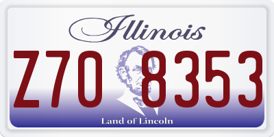 IL license plate Z708353
