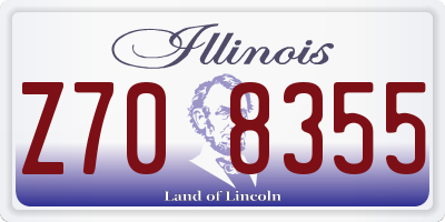 IL license plate Z708355