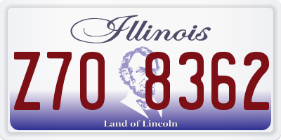 IL license plate Z708362
