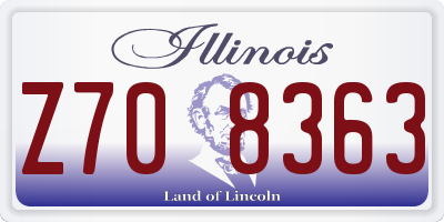 IL license plate Z708363