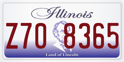 IL license plate Z708365